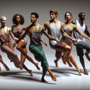 Diverse dancers performing together