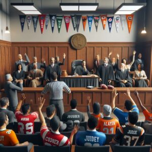 Super Bowl Rally Courtroom Scene