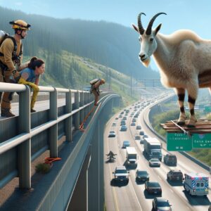 Mountain Goat Rescued from Overpass