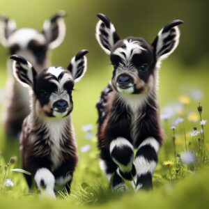 Newborn Arapawa goats playing