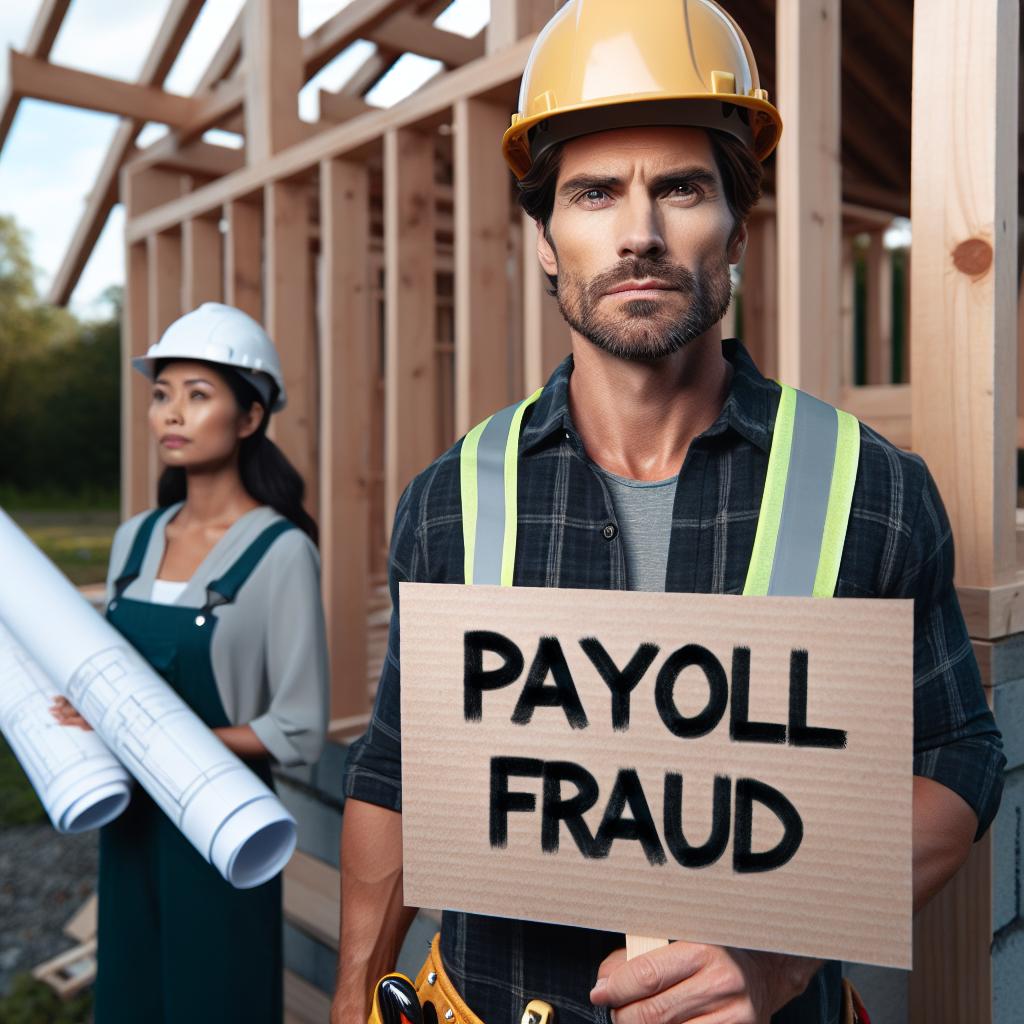 Carpenter protesting payroll fraud