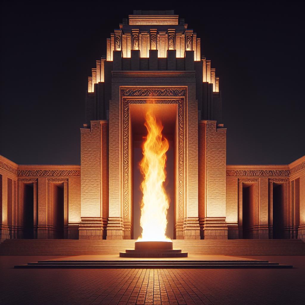 Liberty Memorial's illuminated flame