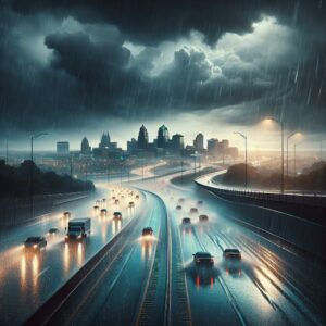 Rainy Kansas City Highway