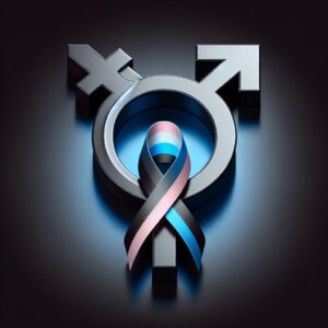 Transgender symbol with mourning ribbon