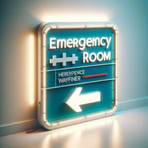 Hospital emergency room sign