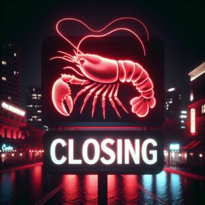 Closing Red Lobster sign