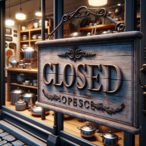 "Closed Kitchen Store Sign"