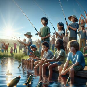 Children fishing at Kansas derby