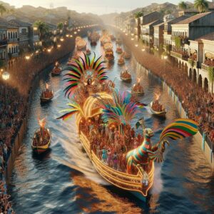 Carnival-themed river parade