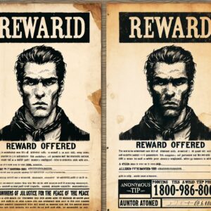 Reward poster with anonymous tip hotline