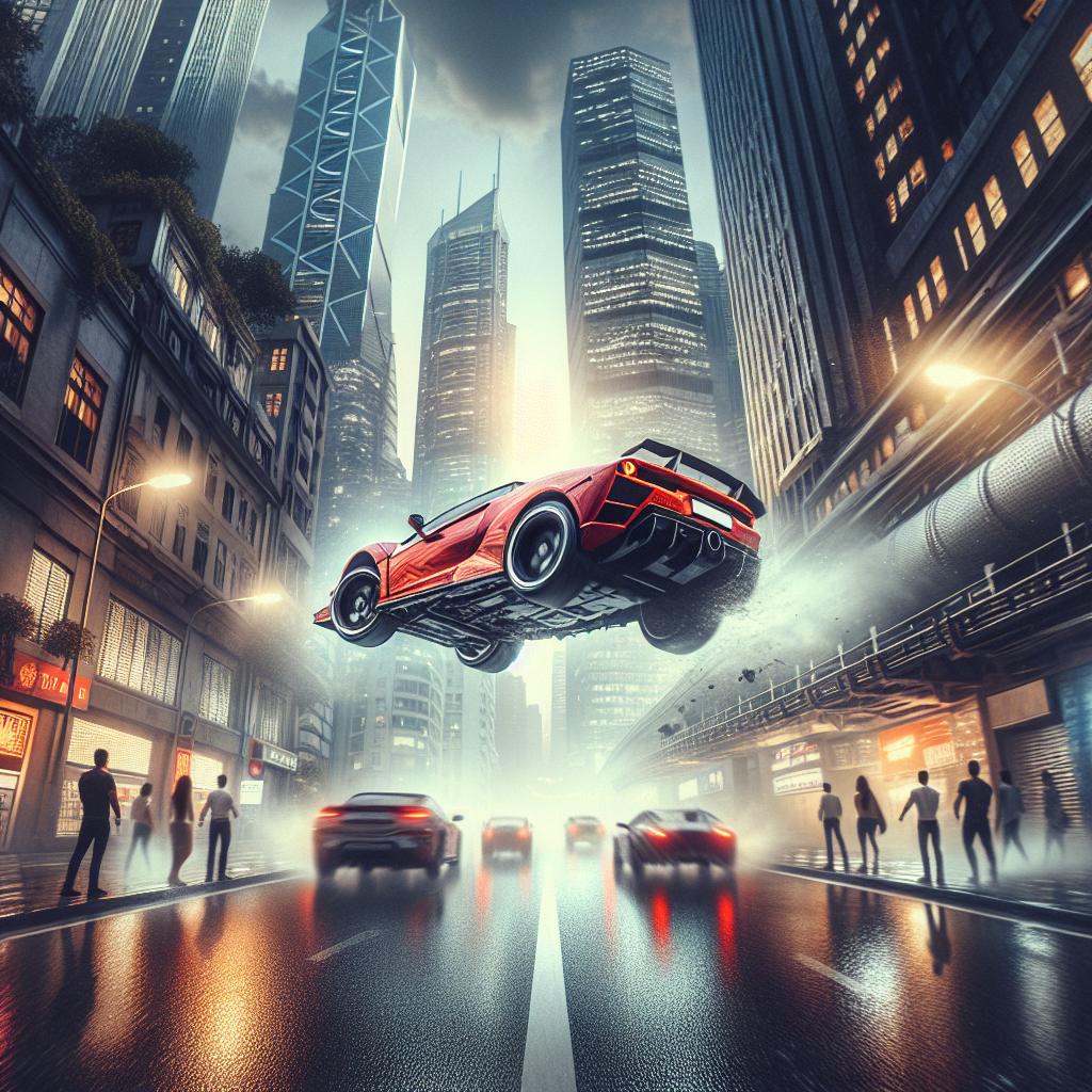 Car stunt disruption in city