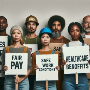 "Cannabis Employees Holding Union Signs"