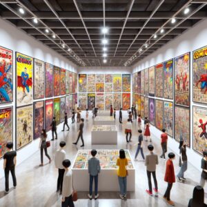 Comic art exhibit panorama