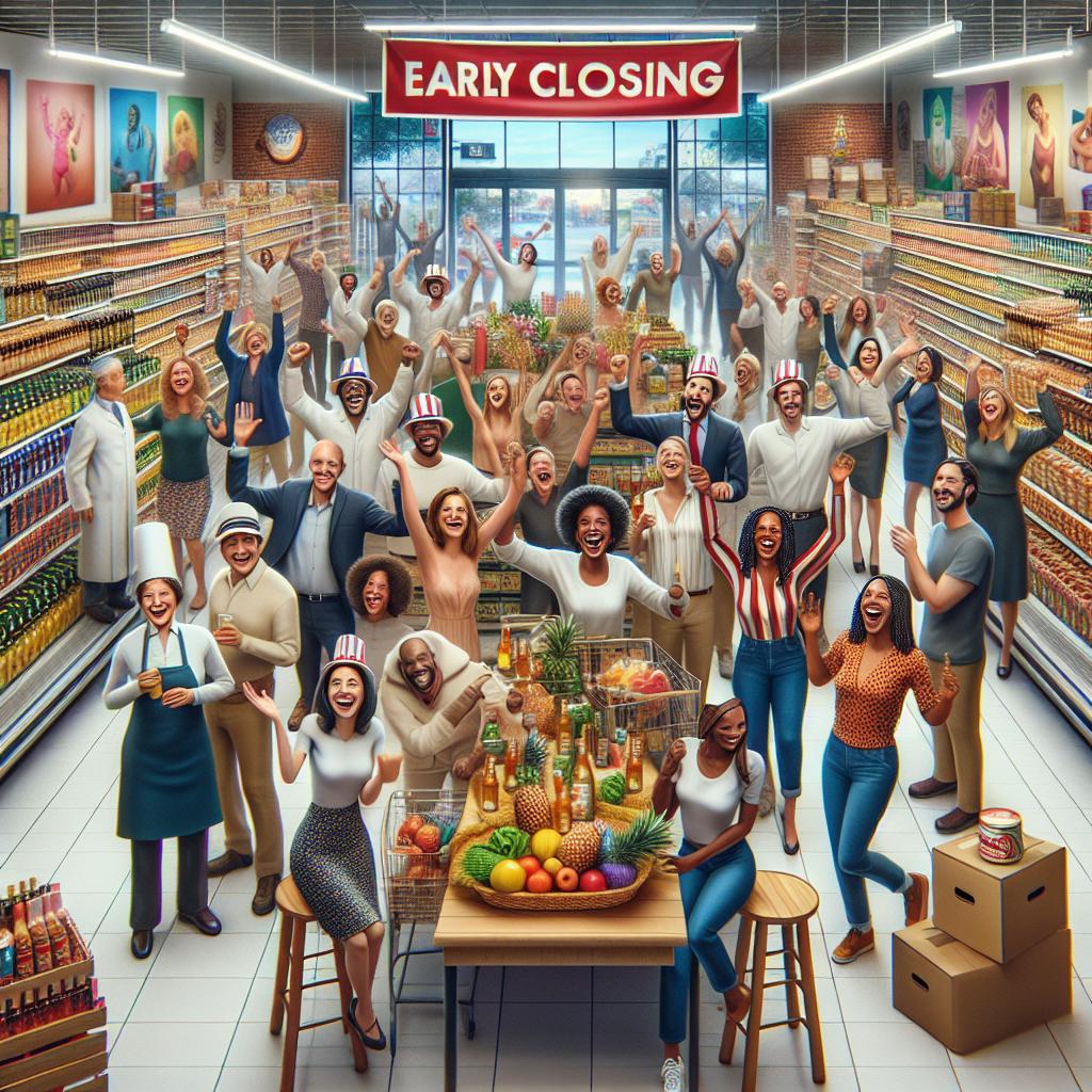 Grocery store closing early celebration