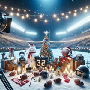 Football-themed holiday movie set