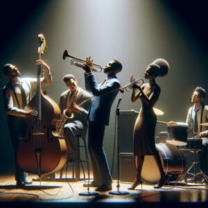 Jazz musicians performing onstage