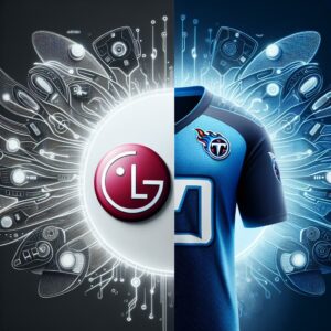 LG logo and Titans' jersey exchange.