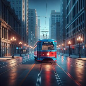 Empty Kansas City streetcar