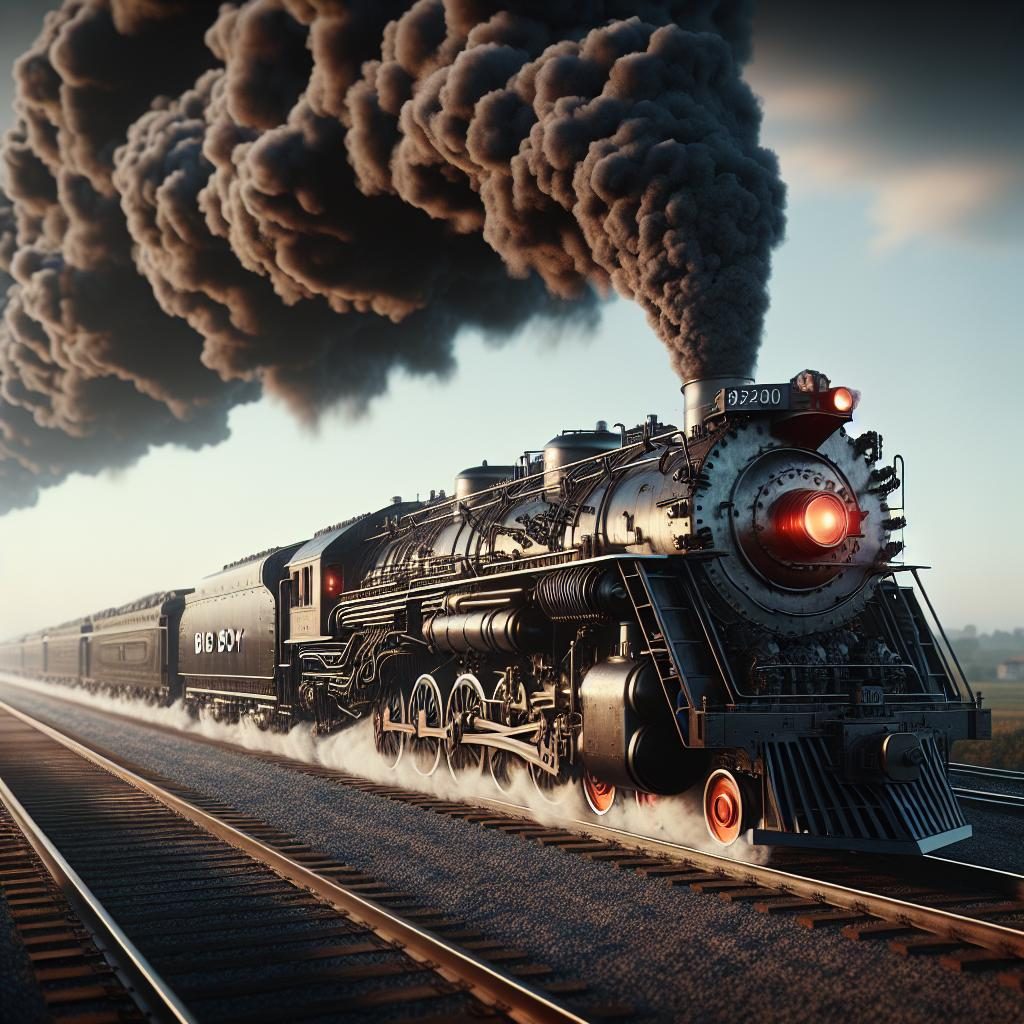 Big Boy steam locomotive passing