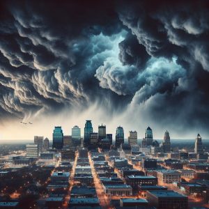 Stormy Kansas City Skyline