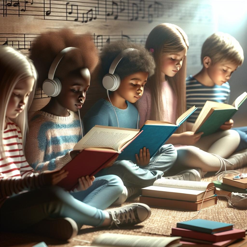 Children Reading with Music