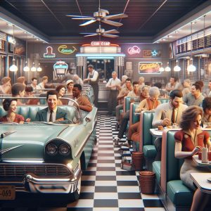 Nostalgic car-themed diner