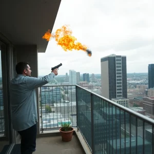 Shocking Incident in Kansas City: Man Fires Gun from High-Rise Balcony