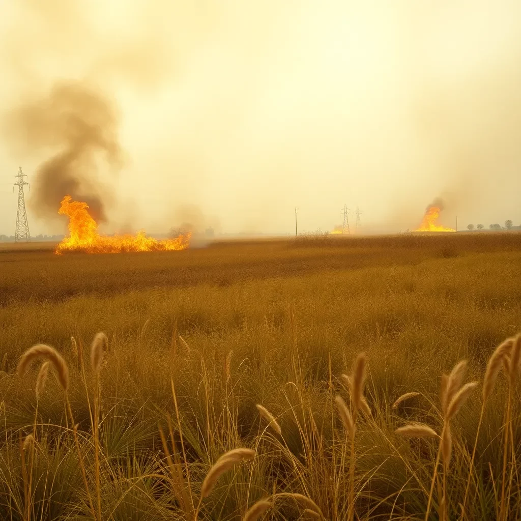 Strong Winds Ignite Multiple Grass Fires Across Kansas and Missouri