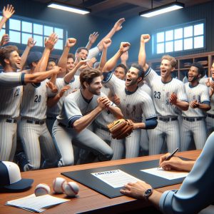 Baseball Contract Celebration