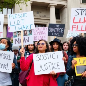 Community members advocating for justice and equality during a protest in Missouri