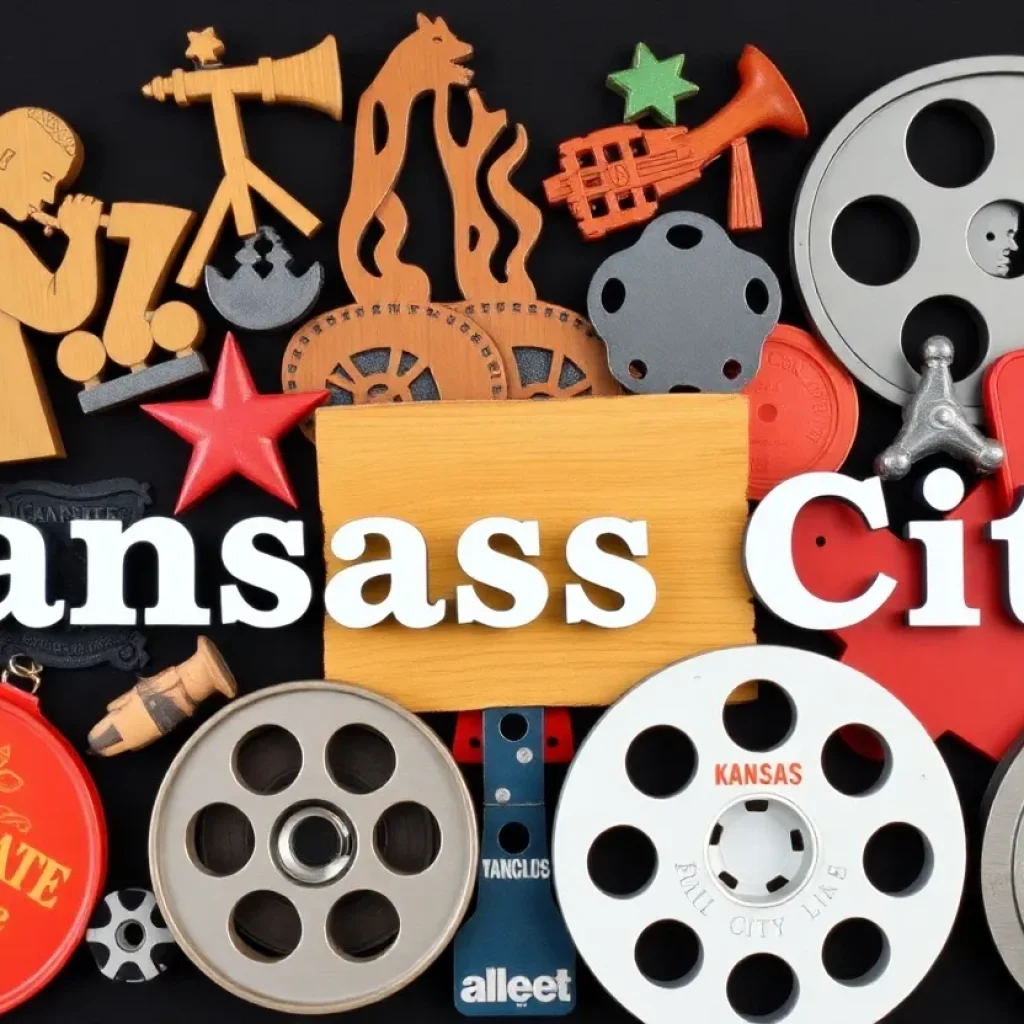 Collage depicting the cultural essence of Kansas City related to acting and cinema.