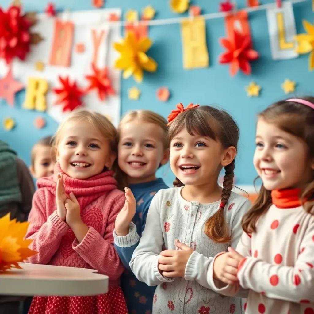 Children in Kansas City expressing gratitude for a donation