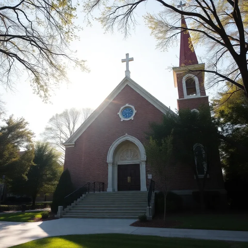 A serene church exterior in Kansas City