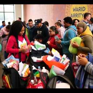 Community members participating in Kansas City Day of Giving event.