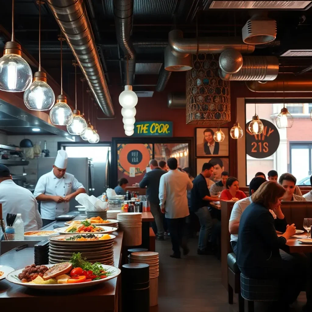 Kansas City chefs preparing food in a restaurant kitchen