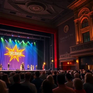 A lively scene from a performance at a Kansas City theatre