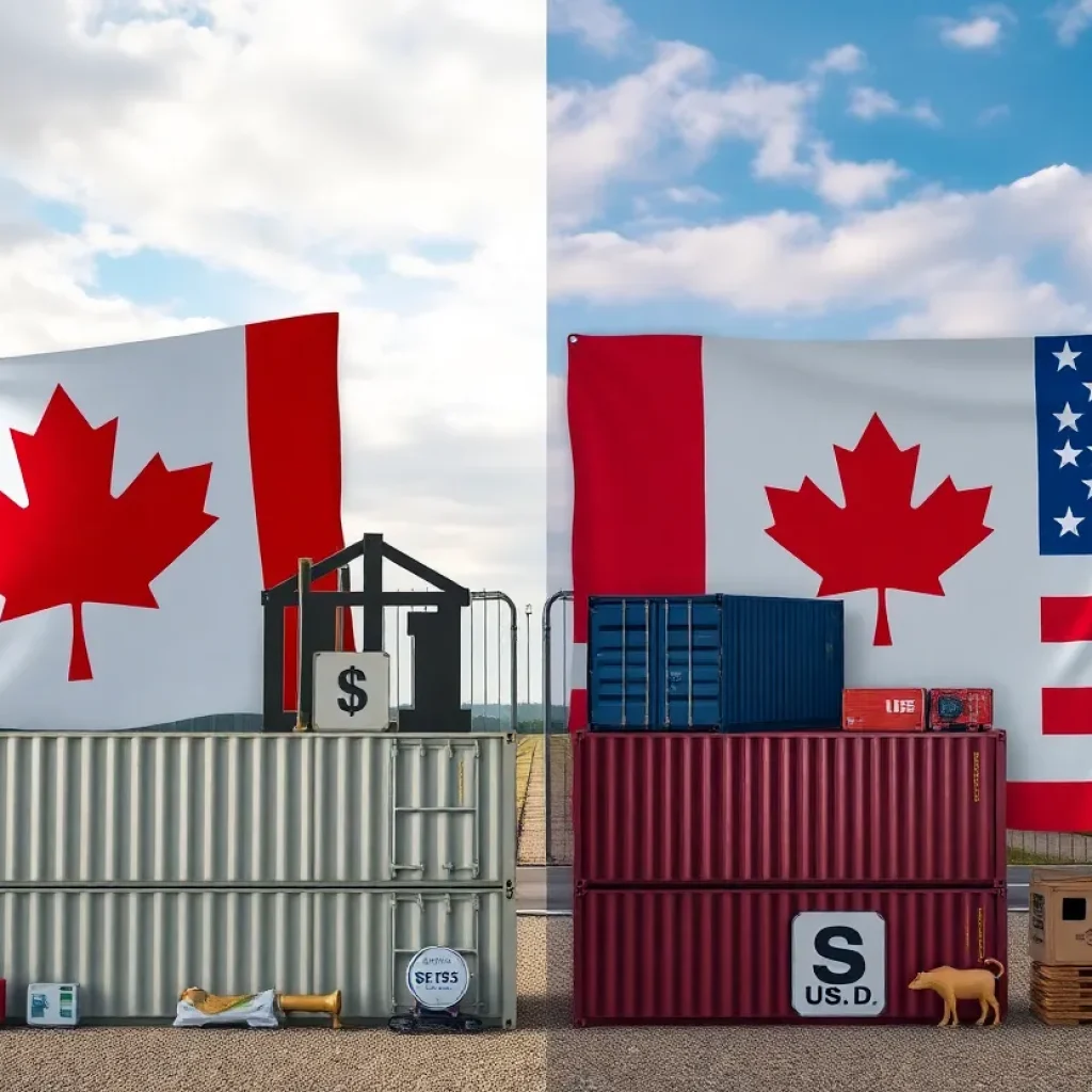 Visual representation of trade tensions between Canada and the U.S.