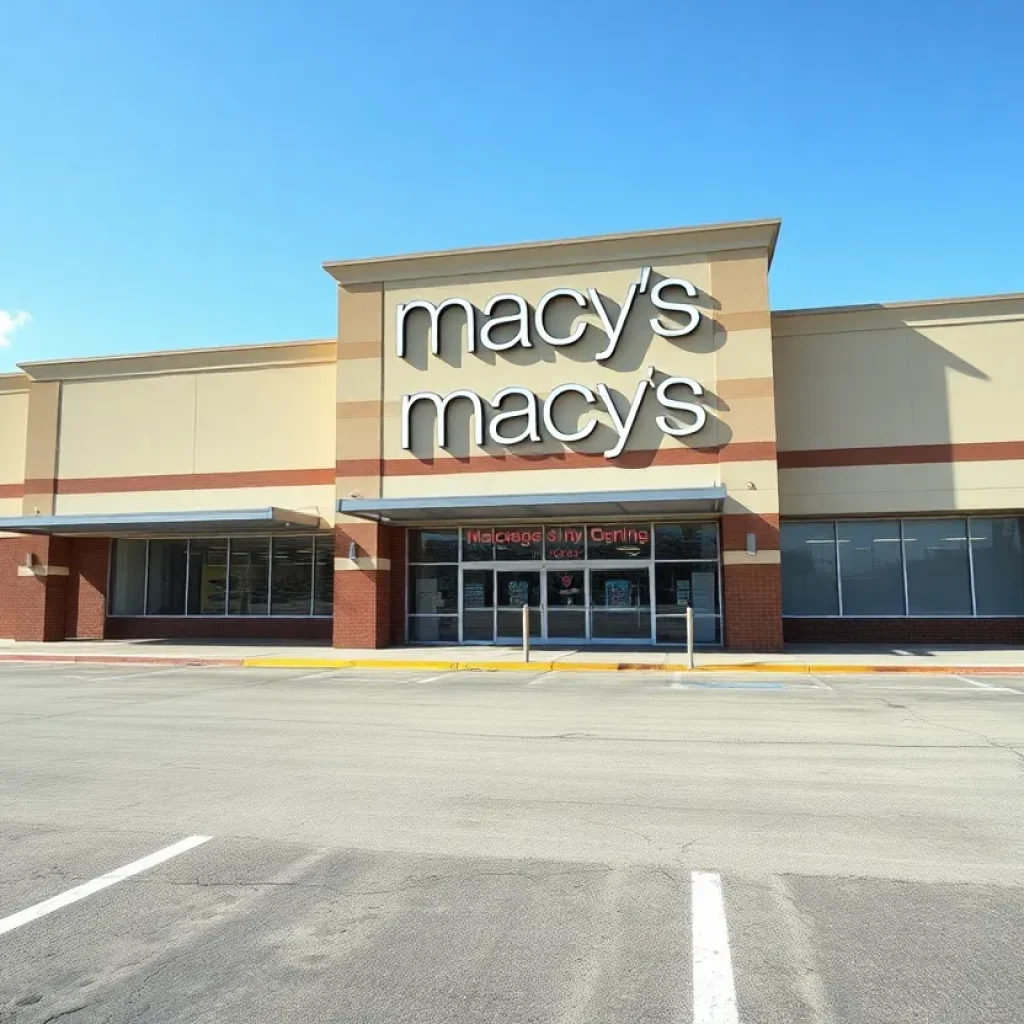 Exterior of closed Macy's store in Metro North Mall, Kansas City