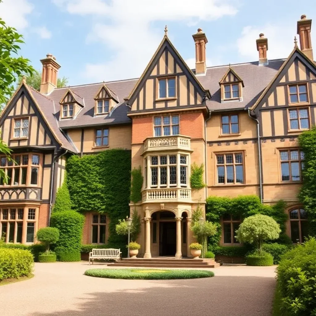 A historical mansion representing the future Epperson House boutique hotel surrounded by trees.