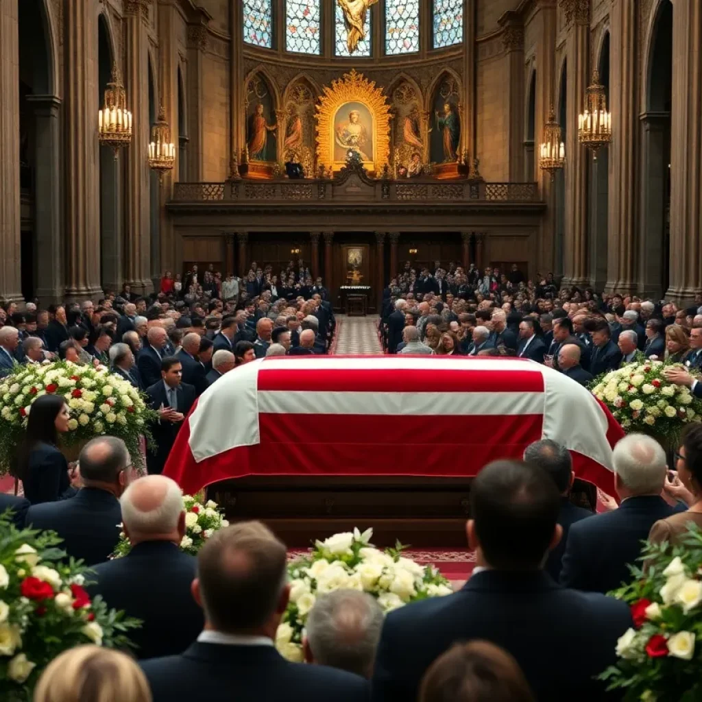 Casket draped in American flag at Jimmy Carter's funeral service