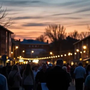 Somber urban landscape representing community mourning in Kansas City