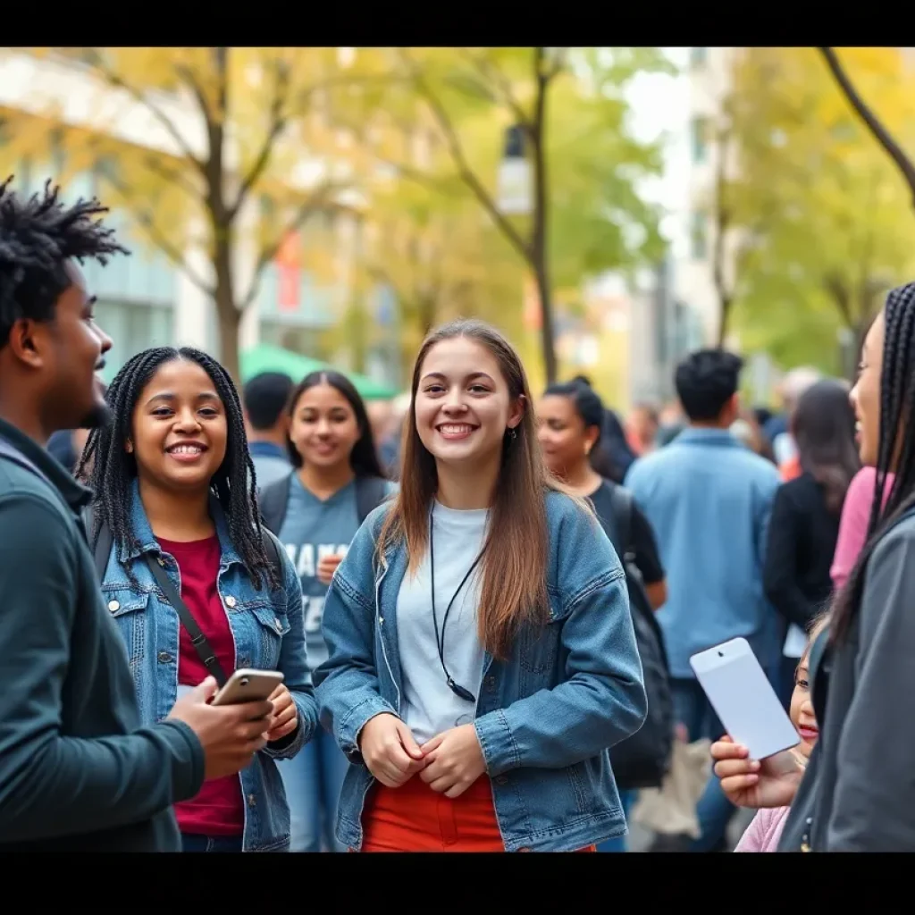 Community gathering in Kansas City featuring young leaders involved in various activities.