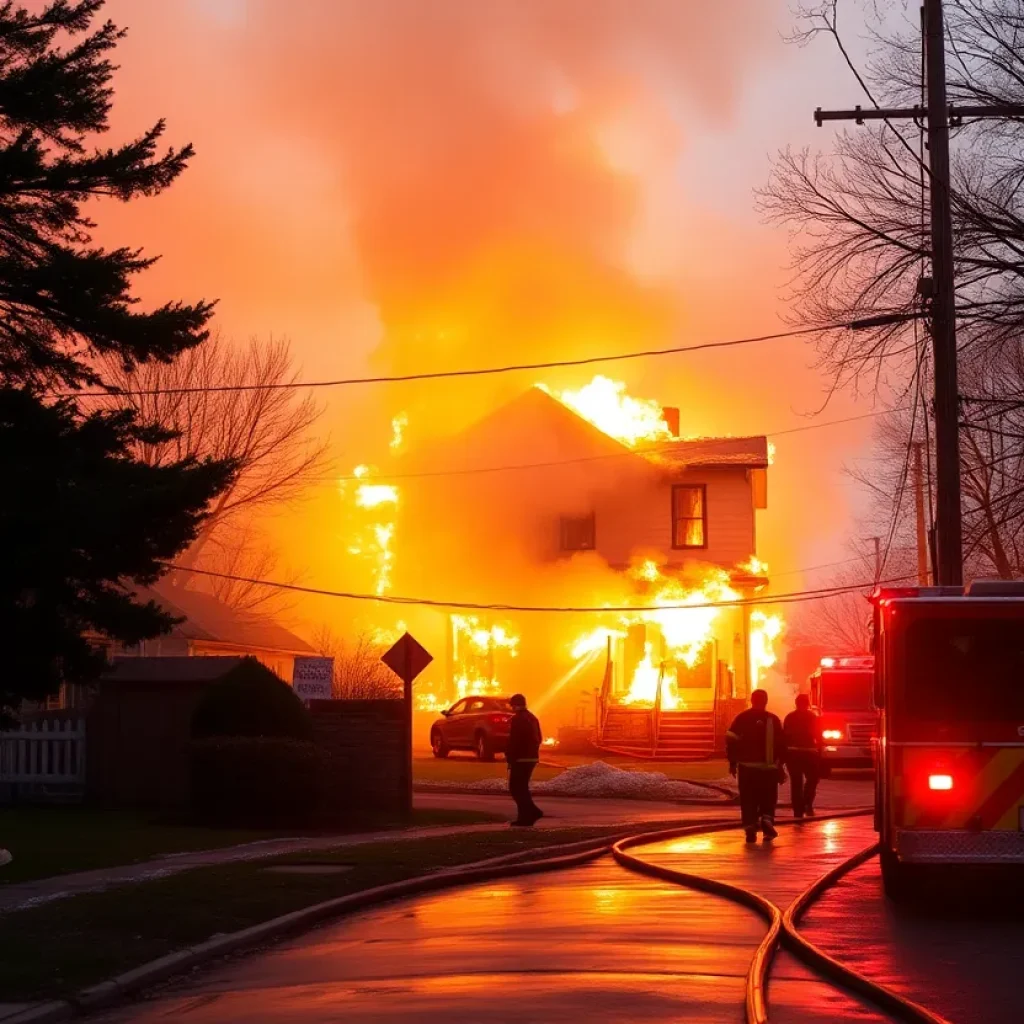 Firefighters responding to a fire in Kansas City