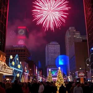 Kansas City New Year’s Eve celebrations with fireworks and festivities