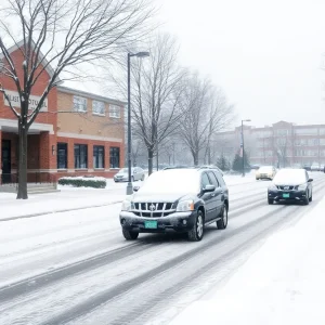 Kansas City covered in snow with closed school signs