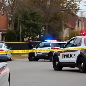 Police surrounded residential area following a shooting incident in Kansas City.