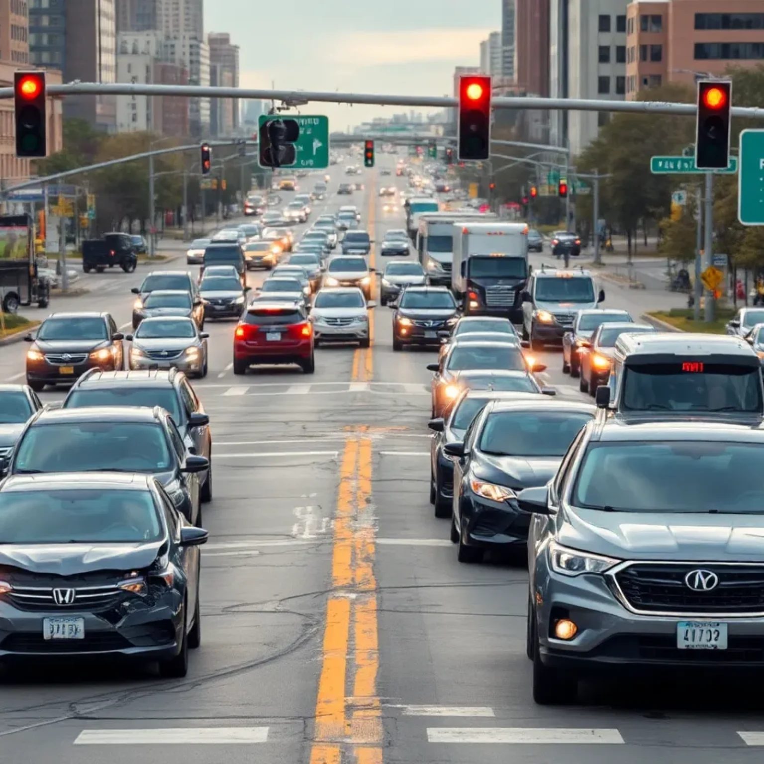 Traffic disruption in Kansas City due to broken vehicles