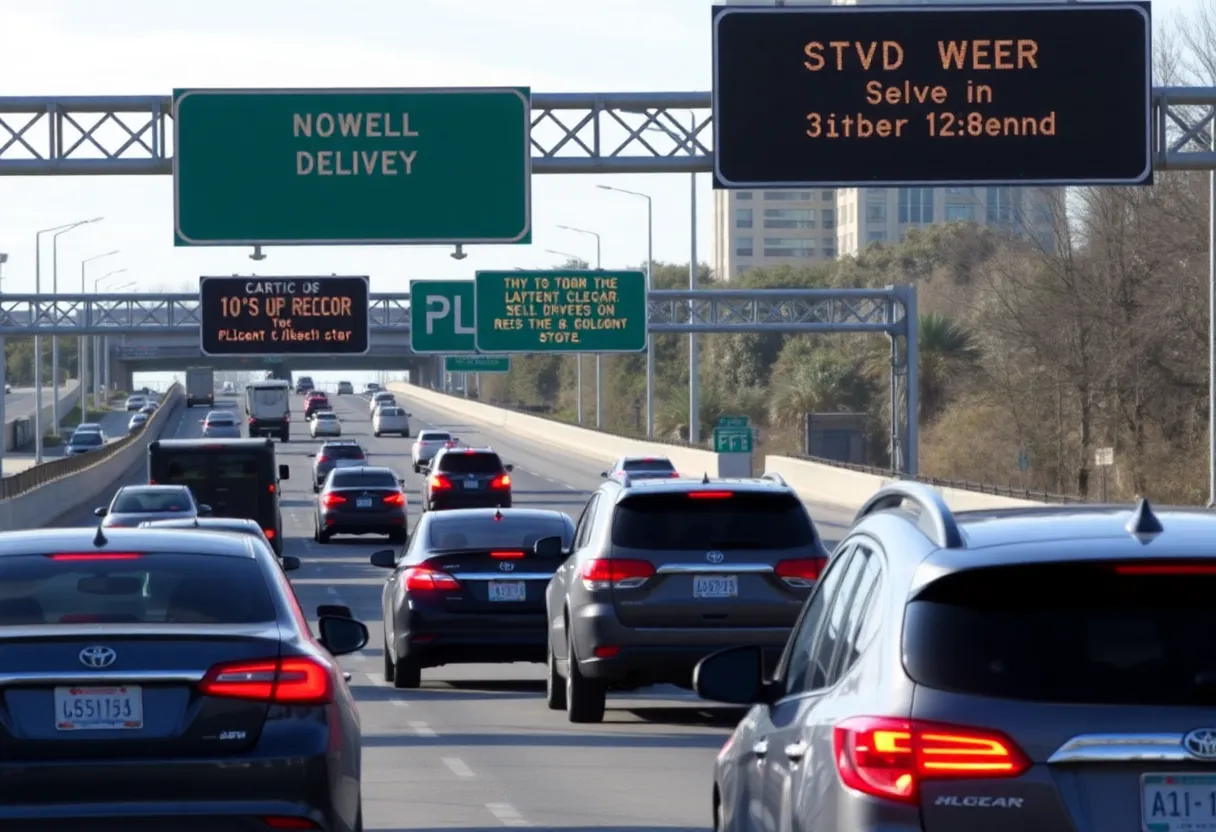 Traffic congestion on a Kansas City highway