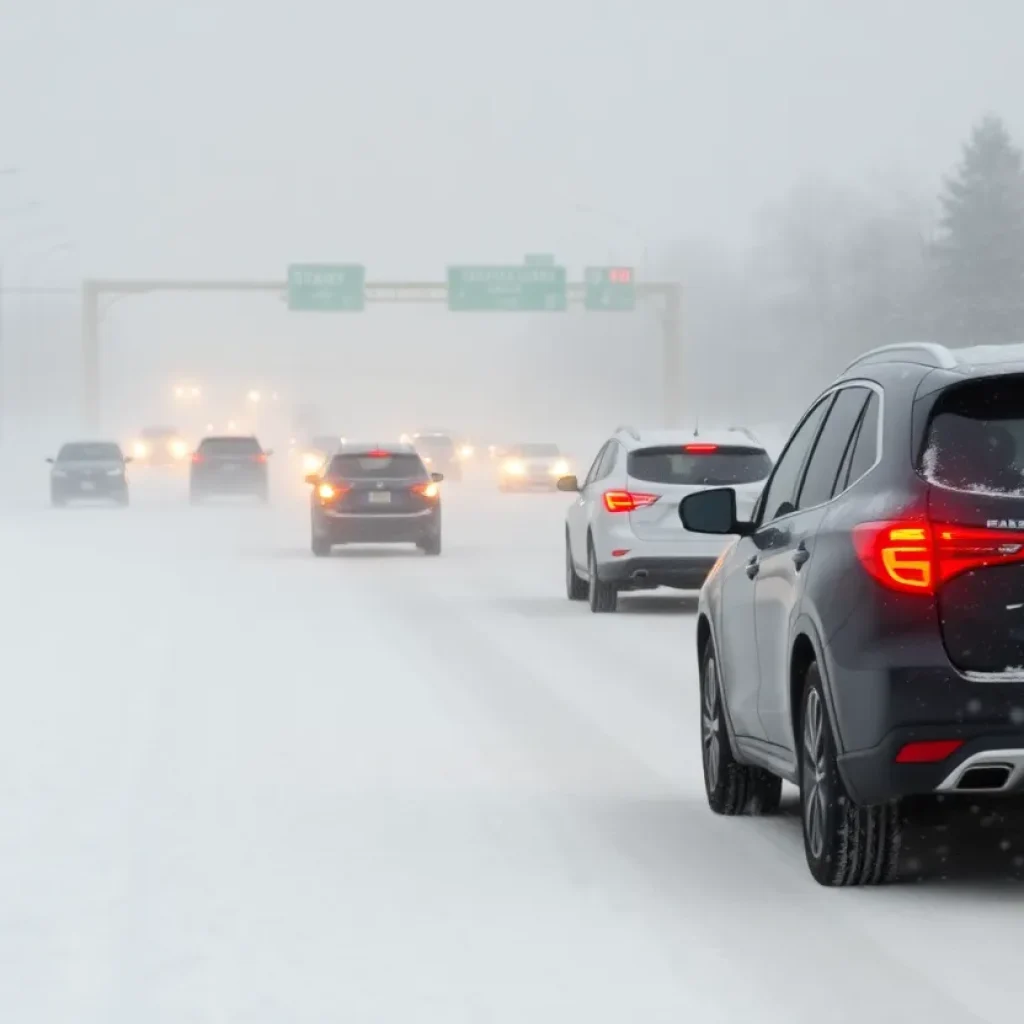 Winter traffic conditions in Kansas City