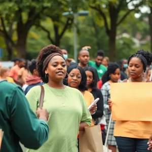 Community members participating in Martin Luther King Jr. Day activities